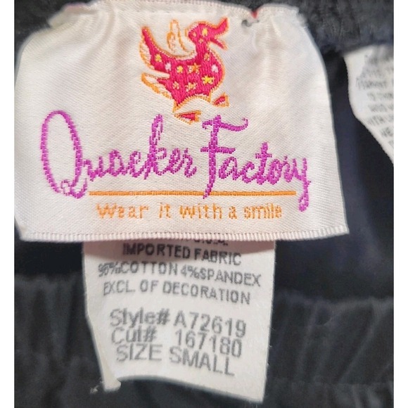 Quaker Factory Black Straight Leg Cotton Pants Womens Size Small Made In USA - Picture 8 of 9